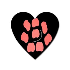 Craft Pink Black Polka Spot Heart Magnet by Mariart