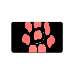 Craft Pink Black Polka Spot Magnet (name Card) by Mariart