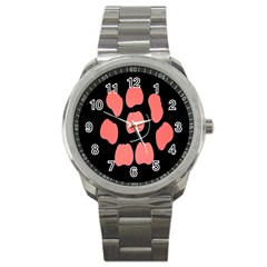 Craft Pink Black Polka Spot Sport Metal Watch by Mariart