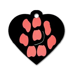 Craft Pink Black Polka Spot Dog Tag Heart (two Sides) by Mariart