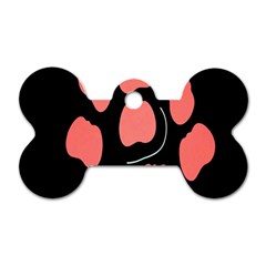 Craft Pink Black Polka Spot Dog Tag Bone (one Side) by Mariart