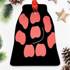 Craft Pink Black Polka Spot Bell Ornament (two Sides)