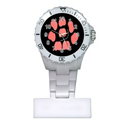 Craft Pink Black Polka Spot Plastic Nurses Watch