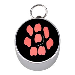 Craft Pink Black Polka Spot Mini Silver Compasses by Mariart