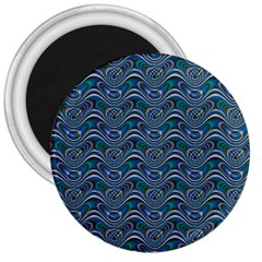 Boomarang Pattern Wave Waves Chevron Green Line 3  Magnets by Mariart