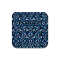 Boomarang Pattern Wave Waves Chevron Green Line Rubber Coaster (square)  by Mariart