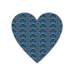 Boomarang Pattern Wave Waves Chevron Green Line Heart Magnet by Mariart