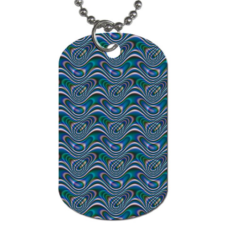 Boomarang Pattern Wave Waves Chevron Green Line Dog Tag (One Side)