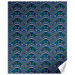 Boomarang Pattern Wave Waves Chevron Green Line Canvas 16  X 20   by Mariart