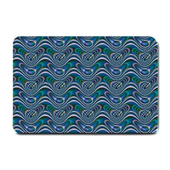 Boomarang Pattern Wave Waves Chevron Green Line Small Doormat  by Mariart