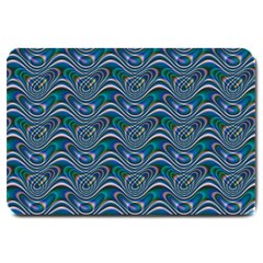 Boomarang Pattern Wave Waves Chevron Green Line Large Doormat  by Mariart