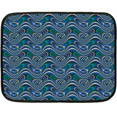 Boomarang Pattern Wave Waves Chevron Green Line Double Sided Fleece Blanket (mini) 