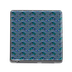 Boomarang Pattern Wave Waves Chevron Green Line Memory Card Reader (square)