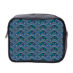 Boomarang Pattern Wave Waves Chevron Green Line Mini Toiletries Bag 2-side by Mariart