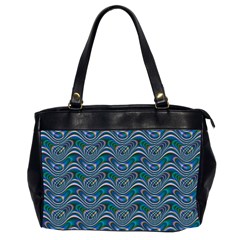 Boomarang Pattern Wave Waves Chevron Green Line Office Handbags (2 Sides)  by Mariart