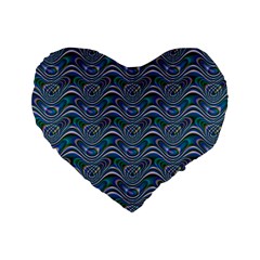 Boomarang Pattern Wave Waves Chevron Green Line Standard 16  Premium Heart Shape Cushions by Mariart