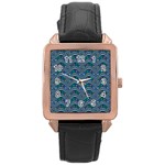 Boomarang Pattern Wave Waves Chevron Green Line Rose Gold Leather Watch  Front