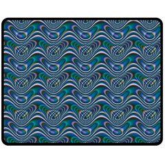 Boomarang Pattern Wave Waves Chevron Green Line Double Sided Fleece Blanket (medium) 