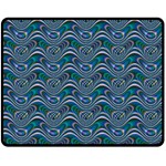 Boomarang Pattern Wave Waves Chevron Green Line Double Sided Fleece Blanket (Medium)  58.8 x47.4  Blanket Front