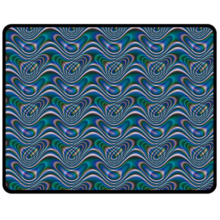 Boomarang Pattern Wave Waves Chevron Green Line Double Sided Fleece Blanket (Medium) 