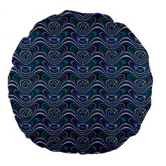 Boomarang Pattern Wave Waves Chevron Green Line Large 18  Premium Flano Round Cushions