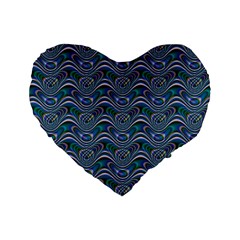 Boomarang Pattern Wave Waves Chevron Green Line Standard 16  Premium Flano Heart Shape Cushions by Mariart