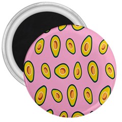 Fruit Avocado Green Pink Yellow 3  Magnets by Mariart