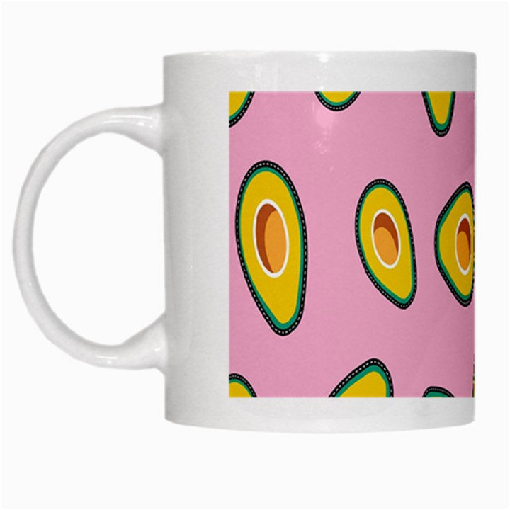 Fruit Avocado Green Pink Yellow White Mugs