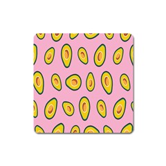 Fruit Avocado Green Pink Yellow Square Magnet by Mariart