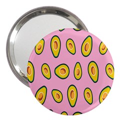 Fruit Avocado Green Pink Yellow 3  Handbag Mirrors by Mariart