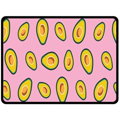 Fruit Avocado Green Pink Yellow Double Sided Fleece Blanket (large) 