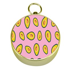 Fruit Avocado Green Pink Yellow Gold Compasses by Mariart