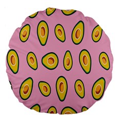 Fruit Avocado Green Pink Yellow Large 18  Premium Flano Round Cushions by Mariart