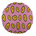 Fruit Avocado Green Pink Yellow Large 18  Premium Flano Round Cushions Front