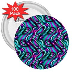 Circle Purple Green Wave Chevron Waves 3  Buttons (100 Pack) 