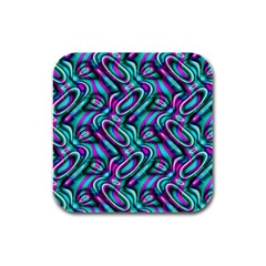 Circle Purple Green Wave Chevron Waves Rubber Square Coaster (4 Pack)  by Mariart