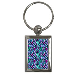 Circle Purple Green Wave Chevron Waves Key Chains (rectangle)  by Mariart