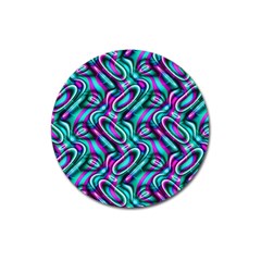 Circle Purple Green Wave Chevron Waves Magnet 3  (round)