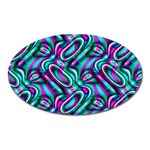 Circle Purple Green Wave Chevron Waves Oval Magnet Front