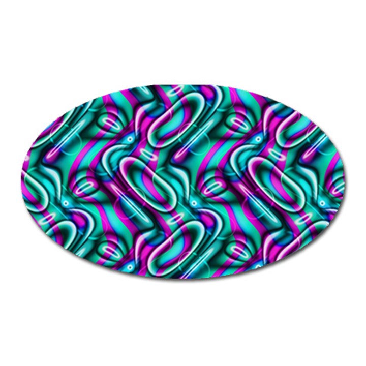 Circle Purple Green Wave Chevron Waves Oval Magnet