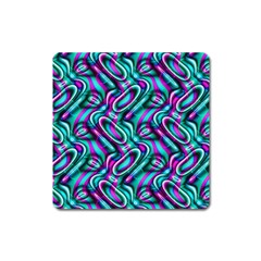 Circle Purple Green Wave Chevron Waves Square Magnet by Mariart