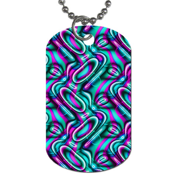 Circle Purple Green Wave Chevron Waves Dog Tag (One Side)