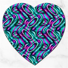 Circle Purple Green Wave Chevron Waves Jigsaw Puzzle (heart) by Mariart