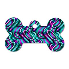 Circle Purple Green Wave Chevron Waves Dog Tag Bone (one Side) by Mariart