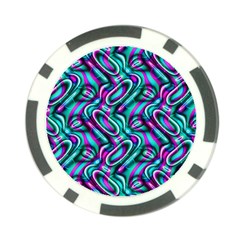 Circle Purple Green Wave Chevron Waves Poker Chip Card Guard