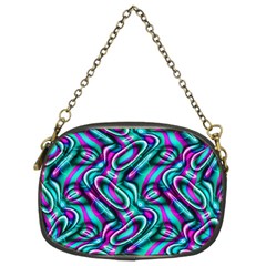 Circle Purple Green Wave Chevron Waves Chain Purses (two Sides) 