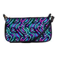 Circle Purple Green Wave Chevron Waves Shoulder Clutch Bags