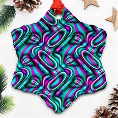 Circle Purple Green Wave Chevron Waves Ornament (snowflake)