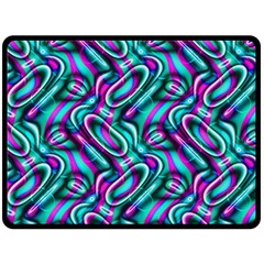 Circle Purple Green Wave Chevron Waves Double Sided Fleece Blanket (large)  by Mariart