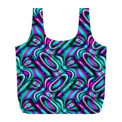 Circle Purple Green Wave Chevron Waves Full Print Recycle Bags (l) 